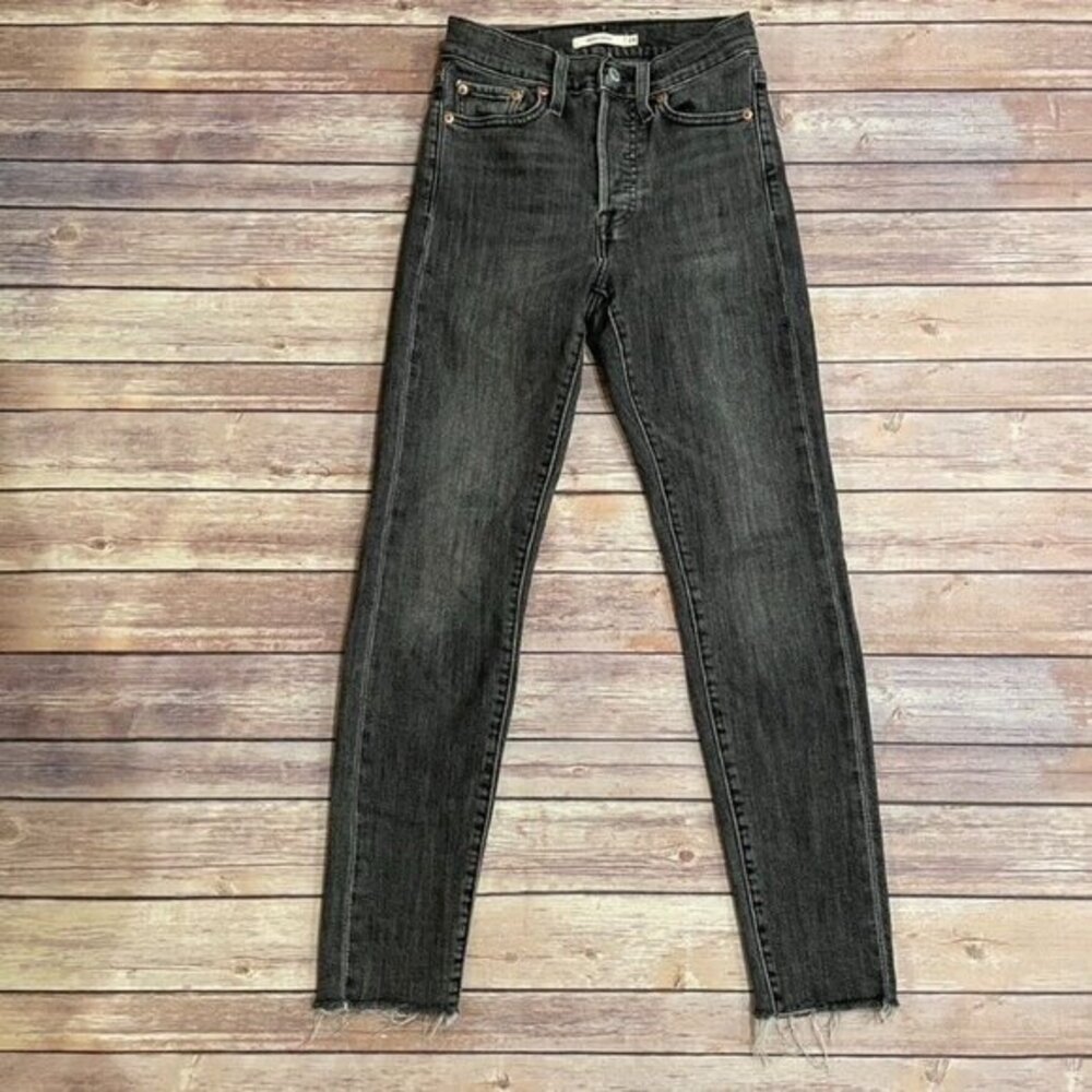 Levi's Wedgie Skinny Jeans Raw Hem Button Fly